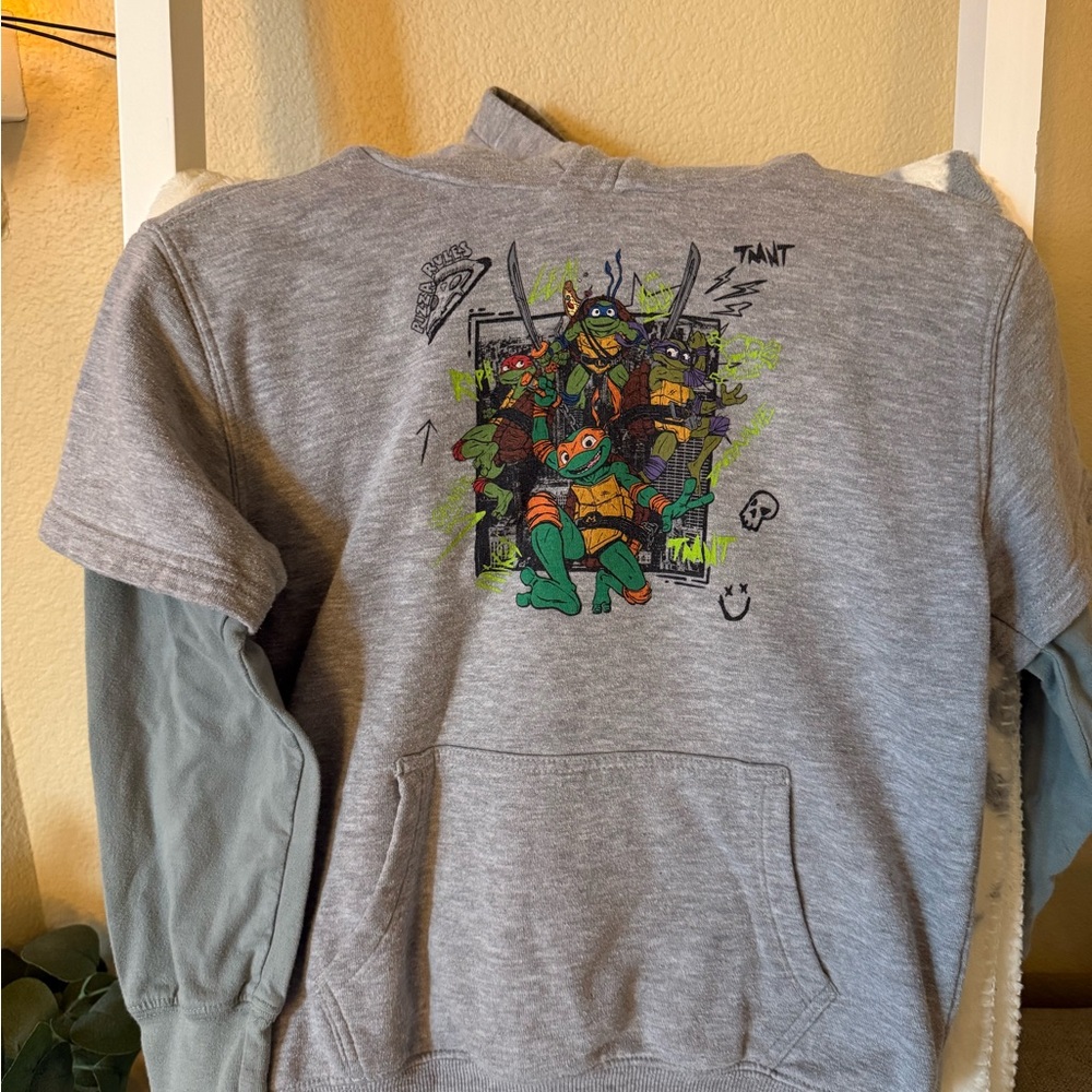 Gray Graphic TMNT Kids Sweater